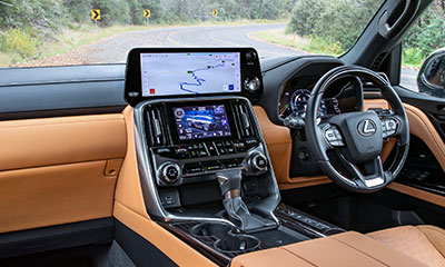 Interior view of the Lexus LX ultra luxury model
