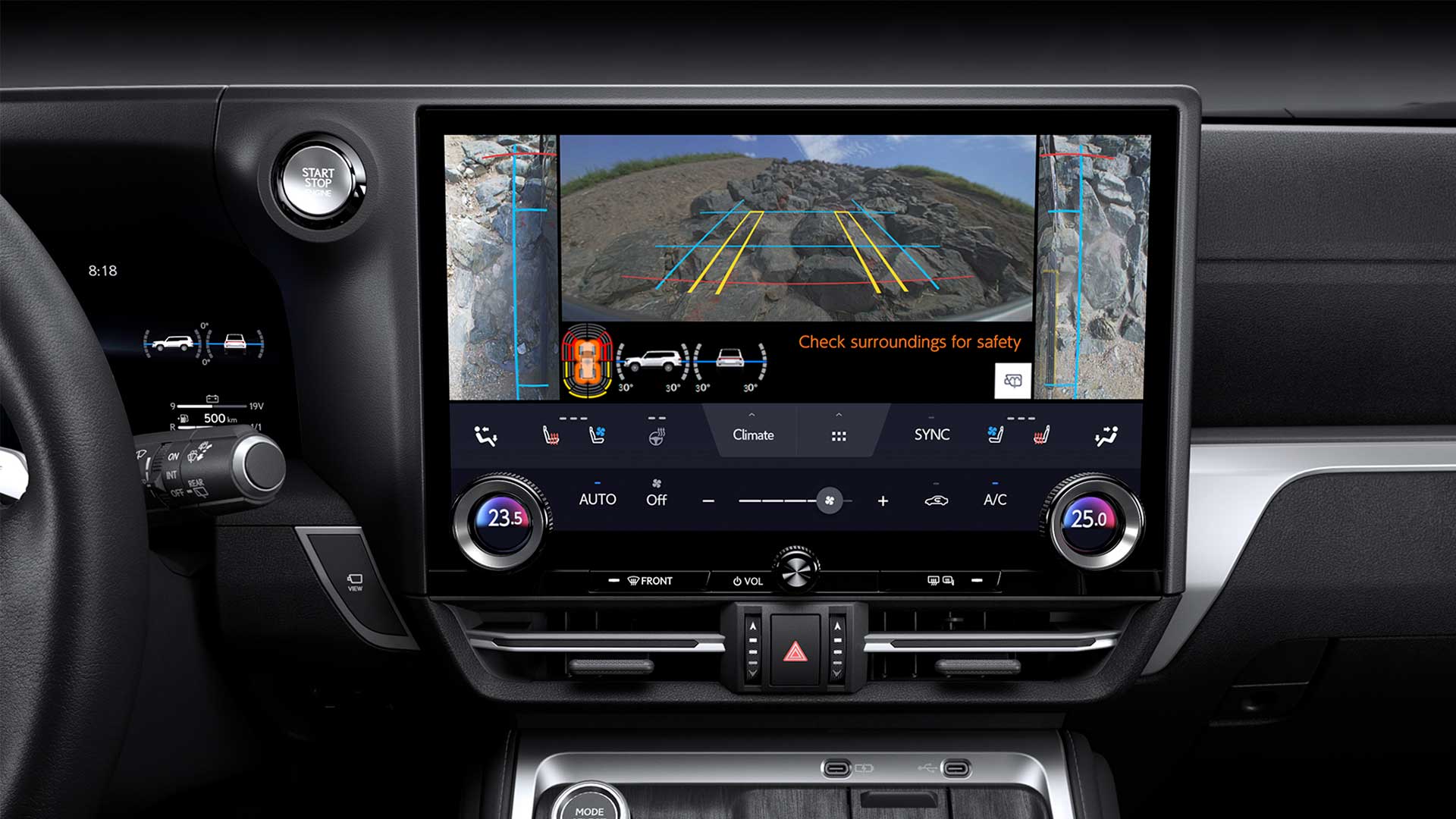Multimedia screen of the Lexus GX