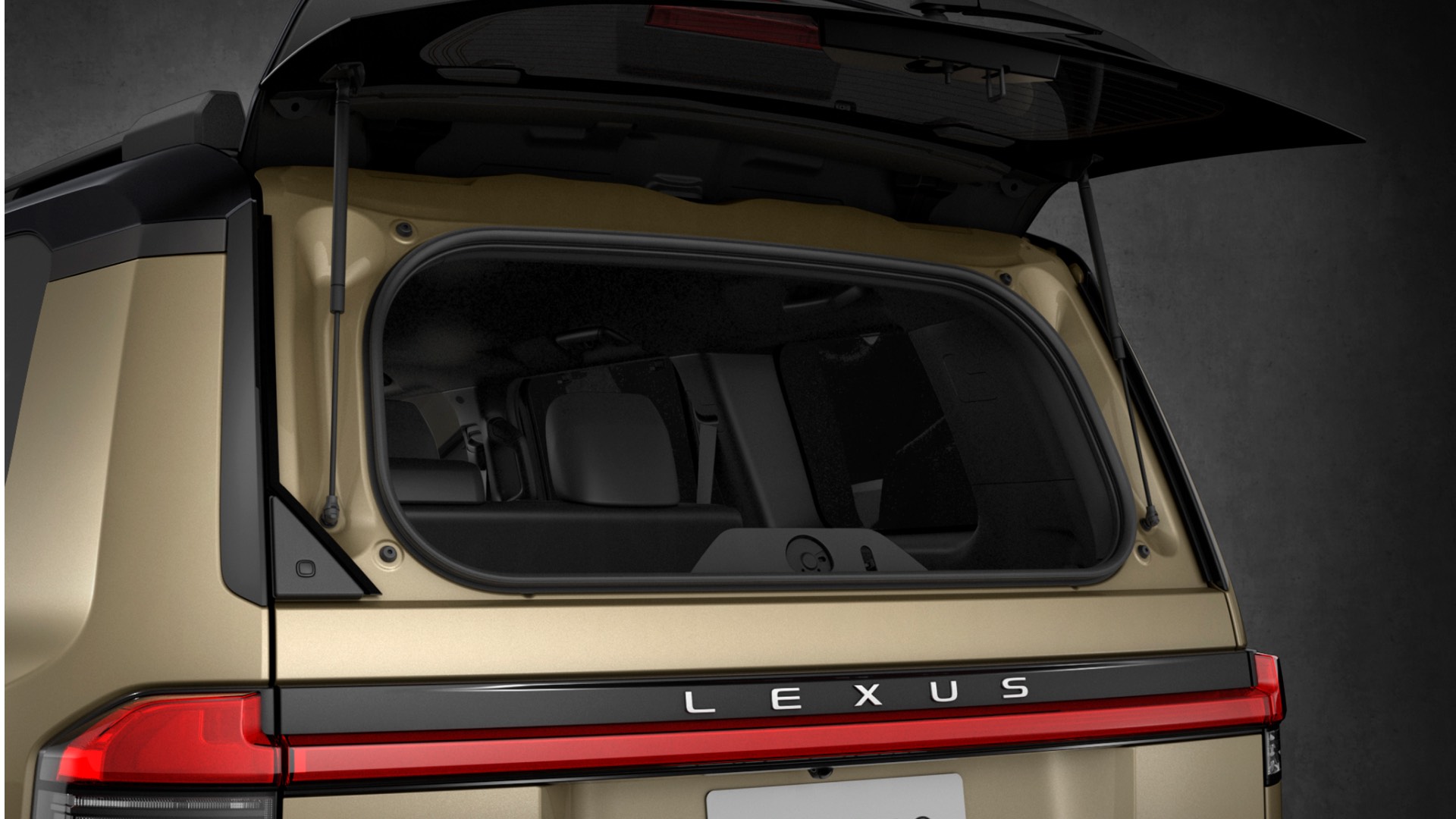 The cargo boot door of the Lexus GX is open.