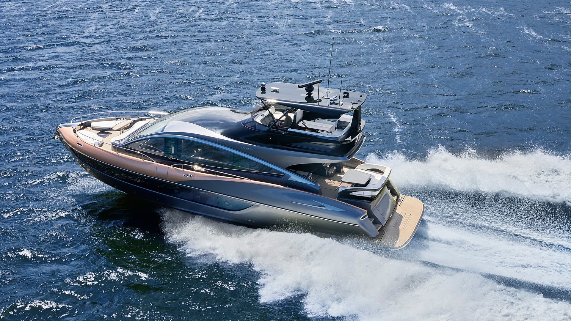 Aerial view of the Lexus LY 650 Yacht concept