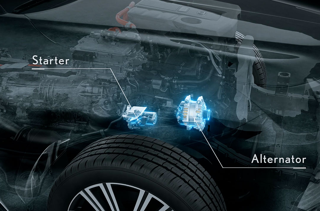 A diagram of the Lexus LX starter and alternator
